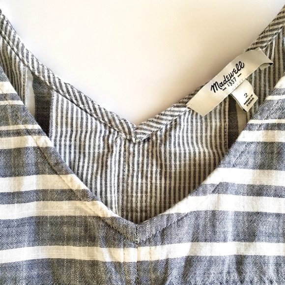 Madewell - Striped Cotton Trapeze Tank - Size 2 - Picture 4 of 8